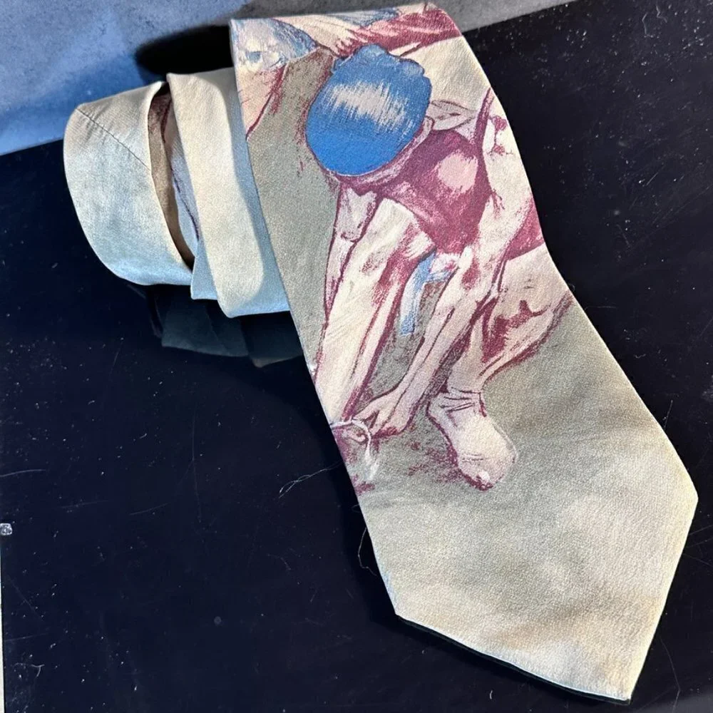 Edgar Degas Ballet Fine Art Painting Tie Vintage Ballerina Dancers Silk